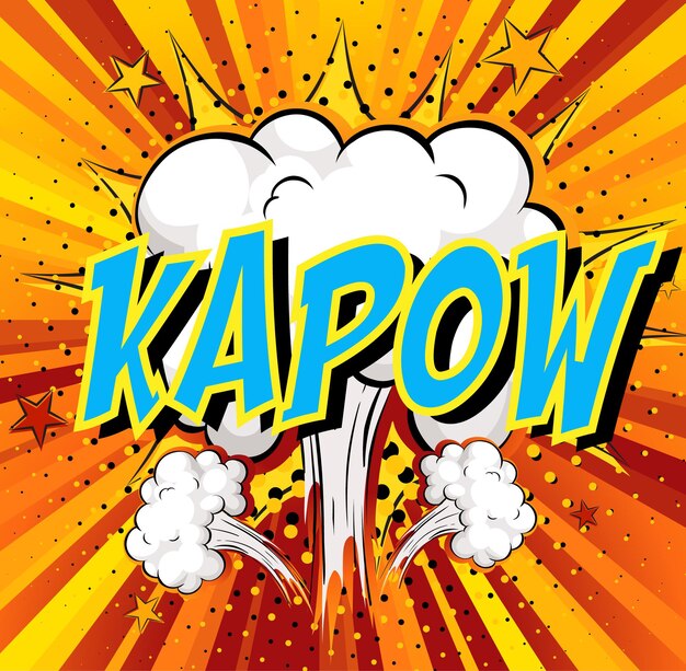 Palabra Kapow en nube cómica