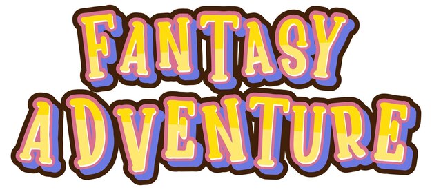 Palabra de texto de aventura de fantasía en estilo de dibujos animados