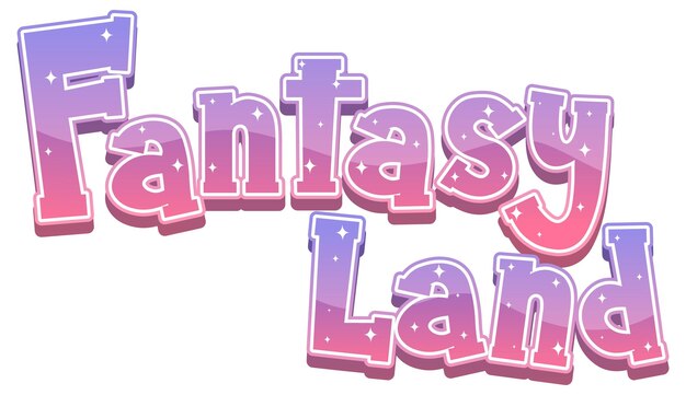 Palabra de texto de Fantasy Land con degradado rosa