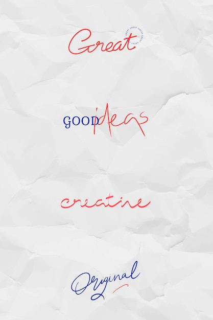 Vector gratuito palabras escritas a mano en un vector de papel