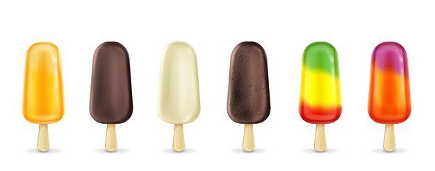 Paleta de helado de frutas en palo juego de paletas afrutadas