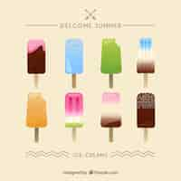 Vector gratuito paletas de hielo de colores