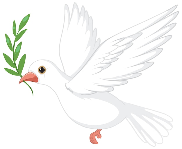 Vector gratuito paloma blanca llevando hoja