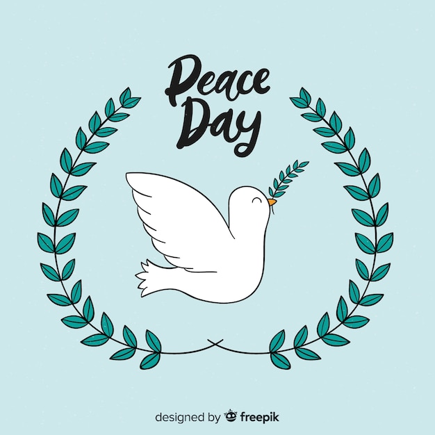 Paloma del día de la paz dibujada a mano