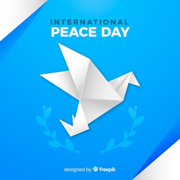 Paloma de origami del día internacional de la paz