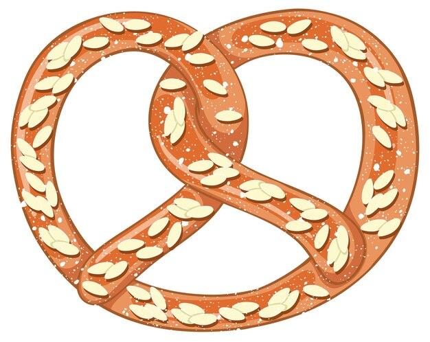 Pan de pretzel de almendras aislado