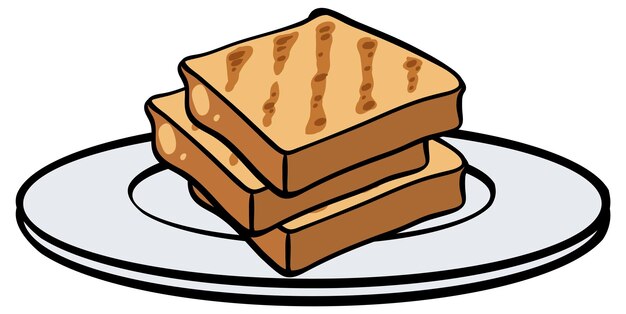 Pan tostado en un plato blanco