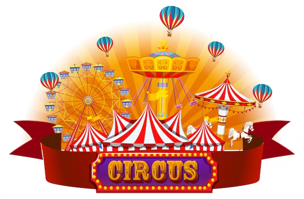 Una pancarta de circo aislada.