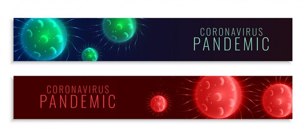 Pancartas de coronavirus anchas en dos colores