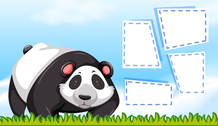 Vector gratuito un panda en blanco.