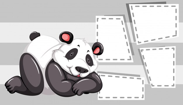 Panda en plantilla de nota