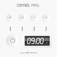 Vector gratuito panel de control blanco