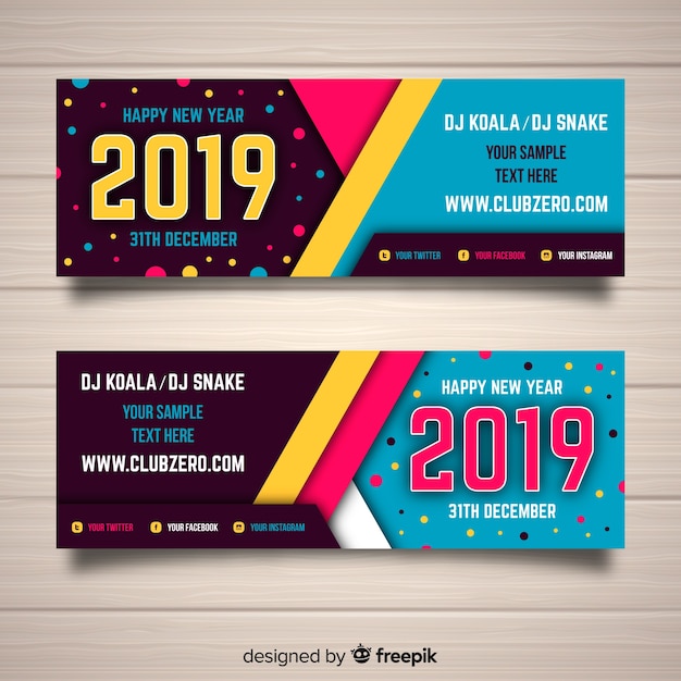 Panfleto de fiesta de año nuevo 2019