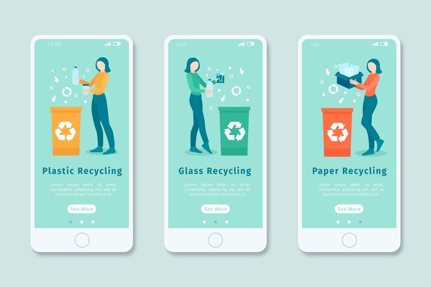 Pantalla de aplicación de incorporación para reciclaje