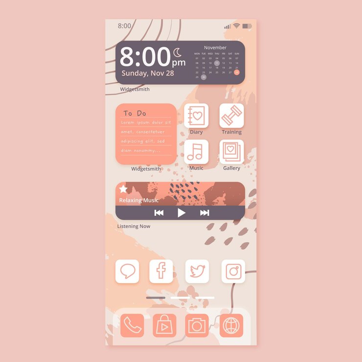 Vector gratuito pantalla de inicio orgánica