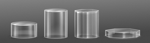 Pantalla de podio de soporte transparente transparente de vidrio 3d