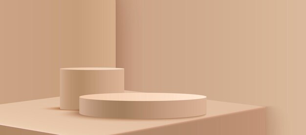 Pantalla redonda de color beige en el podio