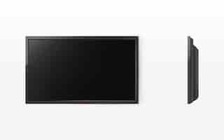 Vector gratuito pantalla de tv, panel lcd negro moderno para hdtv, pantalla panorámica