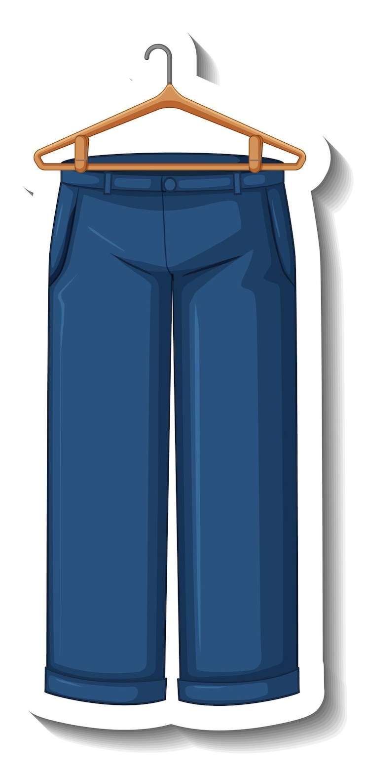 Vector gratuito pantalones de mezclilla de dibujos animados con perchero