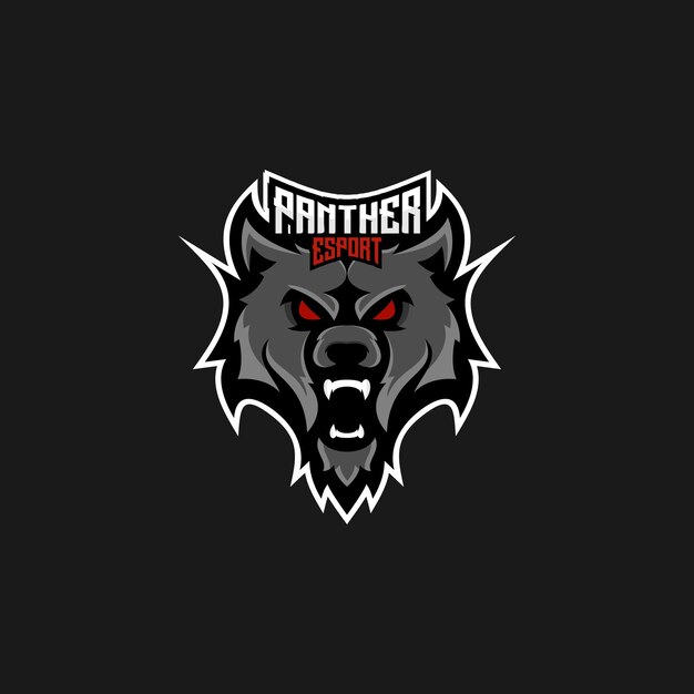 Panther enojado logo esport equipo diseño mascota