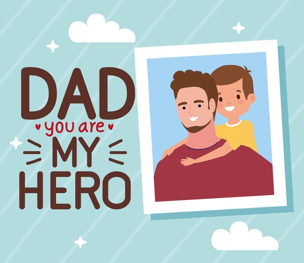 papá eres mi héroe tarjeta con foto