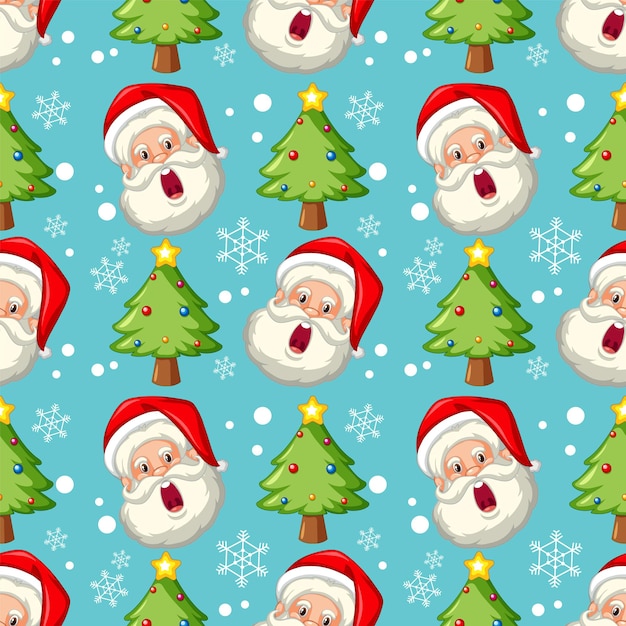 Papá Noel y los árboles de Navidad