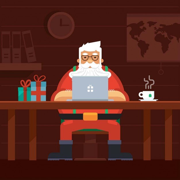 Papá noel en el ordenador