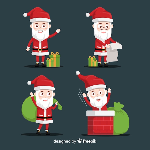 Vector gratuito papá noel con regalos y lista traviesa