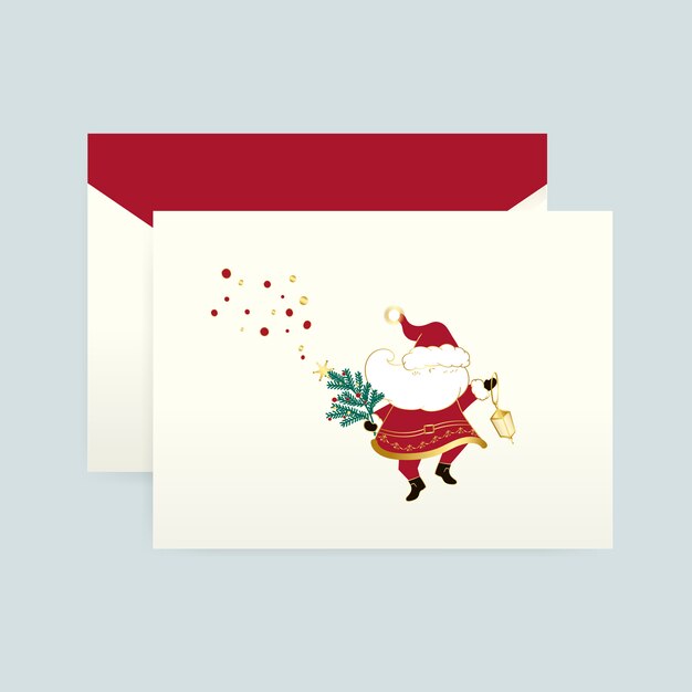 Papá Noel en un vector de tarjeta de Navidad