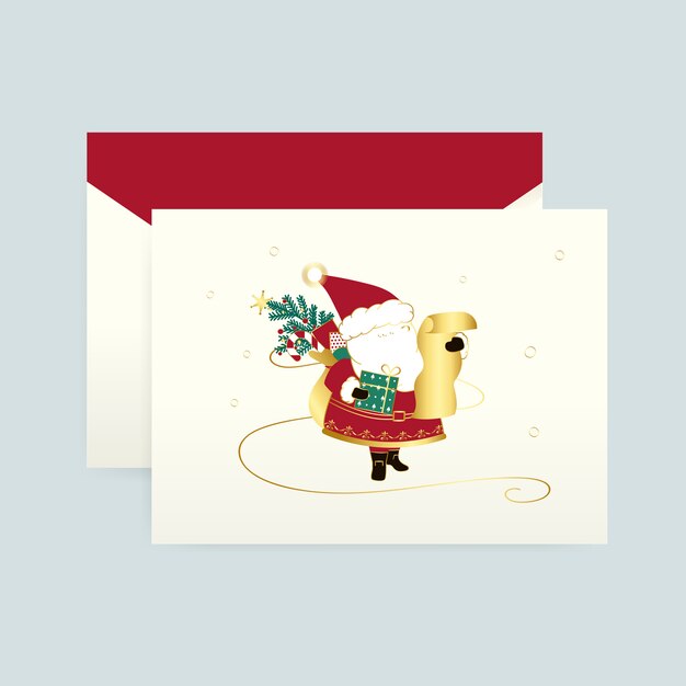 Papá Noel en un vector de tarjeta de Navidad