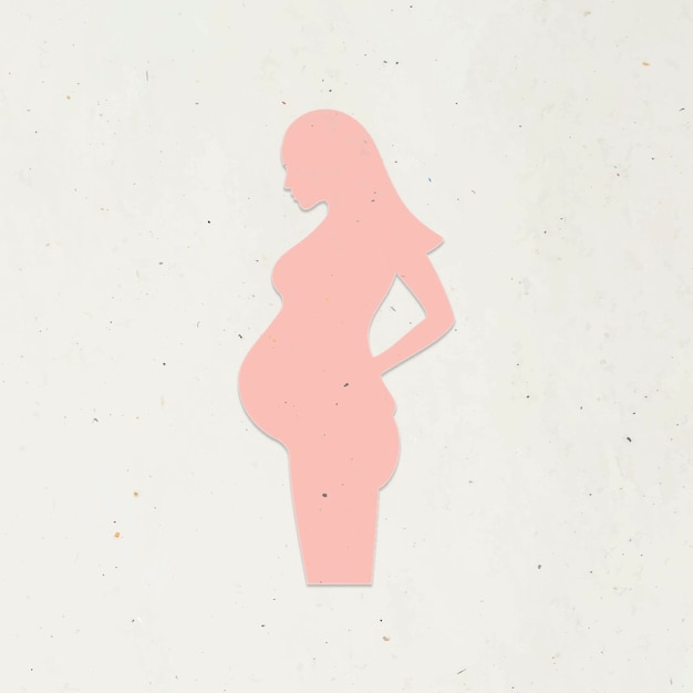 Papel artesanal mujer embarazada vector de caracteres