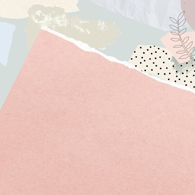 Papel de carta rasgado rosa en blanco