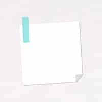 Vector gratuito papel de carta rayado en blanco con un vector de pegatina de cinta washi azul