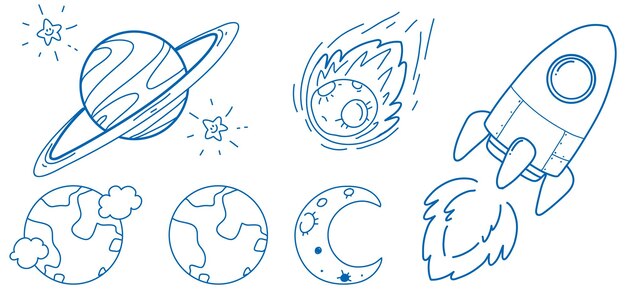 Un papel con un diseño de garabatos del espacio.