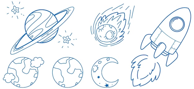 Un papel con un diseño de garabatos del espacio.