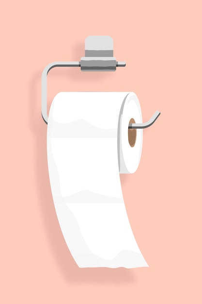 Papel higiénico colgando de un vector de elemento de soporte