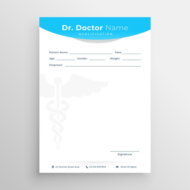 papel médico de receta de estilo plano modelo de volante para publicidad comercial