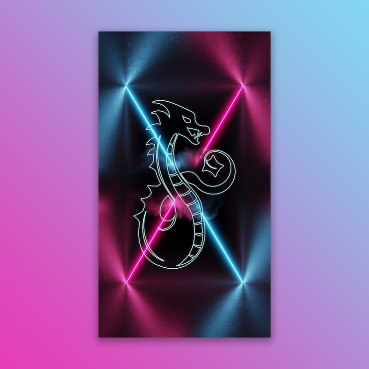 Vector gratuito papel de pared móvil de neón oscuro y fresco