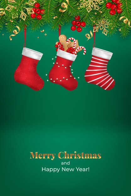 Papel de pared vertical de Navidad realista
