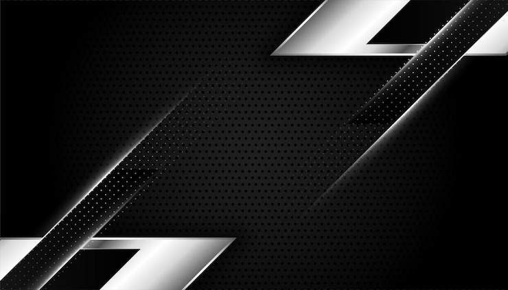 Vector gratuito papel pintado abstracto negro y plateado con formas geométricas