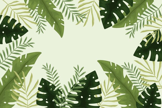 Papel pintado con diseño de hojas tropicales