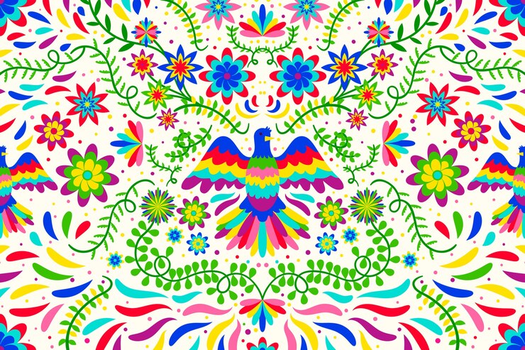 Vector gratuito papel pintado floral mexicano