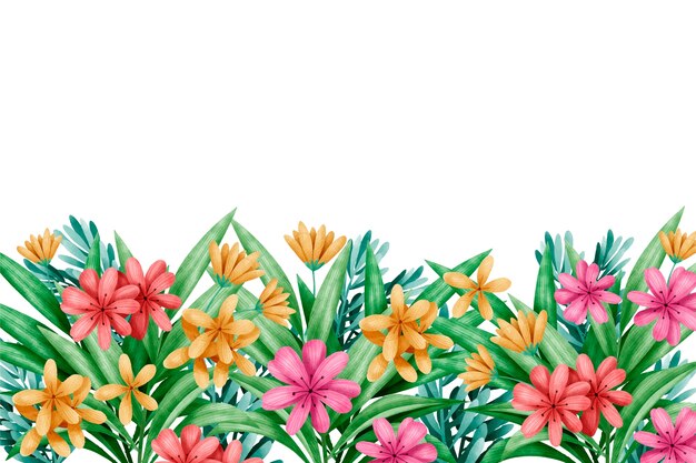 Papel pintado floral primavera acuarela