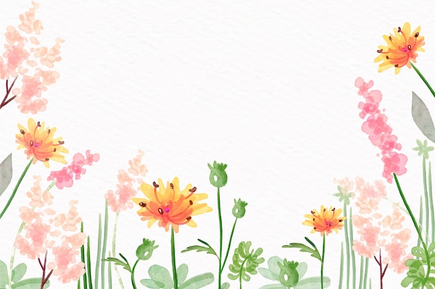 Vector gratuito papel pintado de flores de acuarela en colores pastel