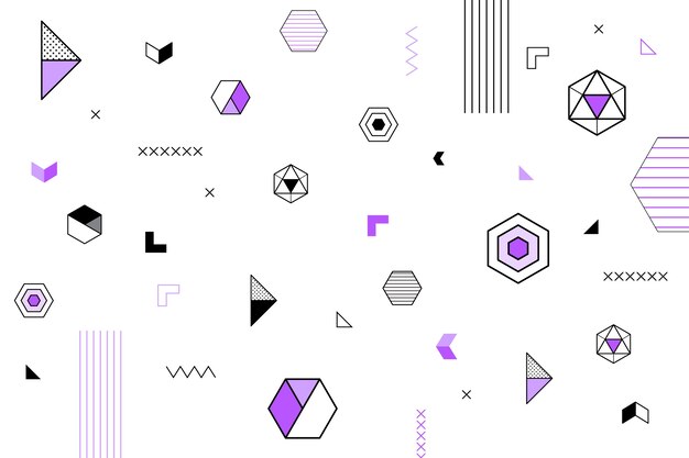 Papel pintado de formas geométricas de diseño plano