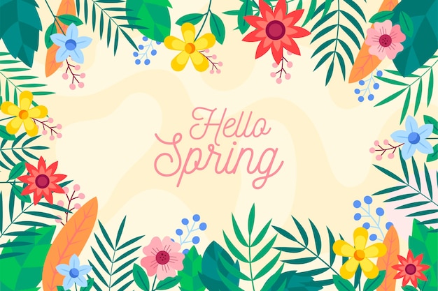 Vector gratuito papel pintado ilustrado de primavera floral