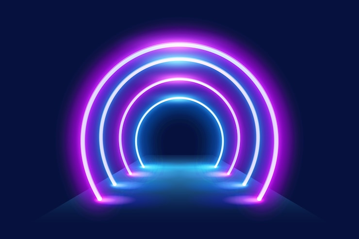 Vector gratuito papel pintado con luces de neón