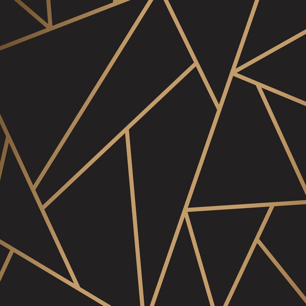 Papel pintado moderno mosaico en negro y oro