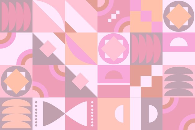 Papel pintado mural geométrico de color rosa pastel