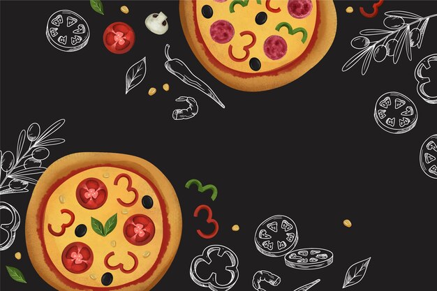 Papel pintado mural de restaurante con pizza